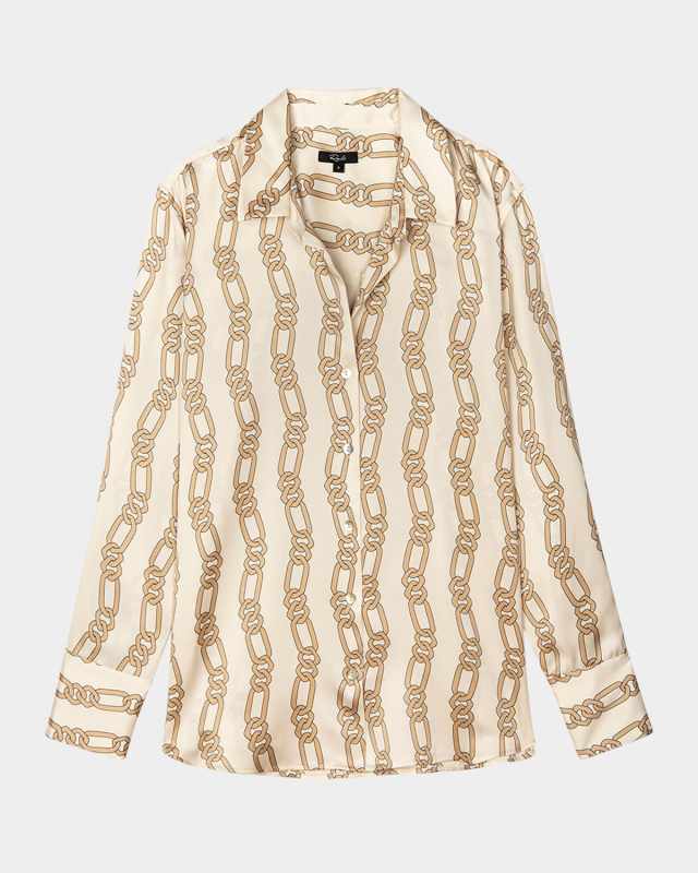Chain Link Ledger Button-Front Shirt